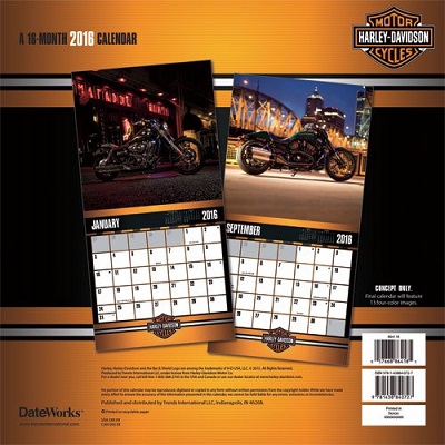 Harley Davidson 2016 Wall Calendar