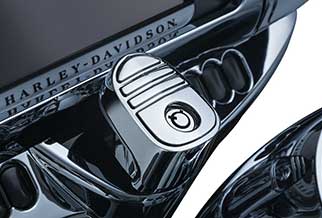 New Tri-Line Ignition Cover, Fuel Door & Saddlebag Hinge Covers For H-D